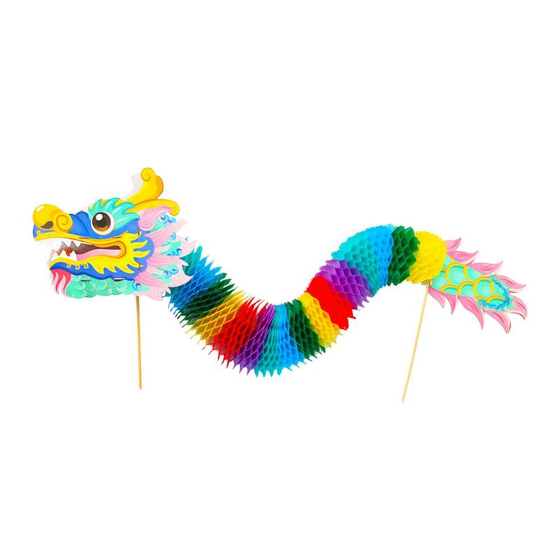 중국 종이 드래곤 3D DIY 세트, 드래곤 보트 축제 파티, 중국 새해 용수철 축제 유치원 전통 장난감