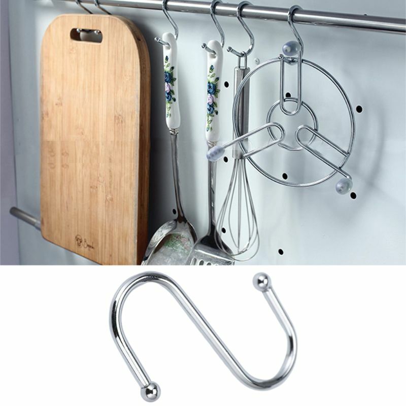 Ganchos forma S aço inoxidável para pendurar panela, panela, bolsa, utensílios cozinha, utensílio