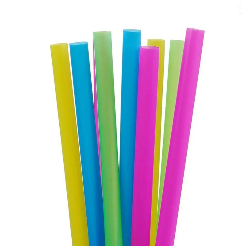 100Pcs Color Flat Mouth Straight Tube Type Beverage Straws Environmental Protection And Safety Color Bright Straws