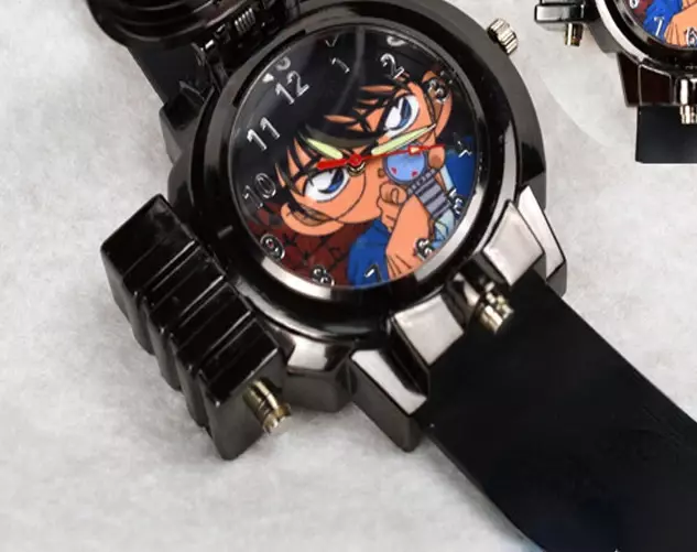Reloj de dibujos animados láser Conan circundante de animación de la Academia de Detective caliente para niños, reloj para estudiantes de escuela primaria y secundaria