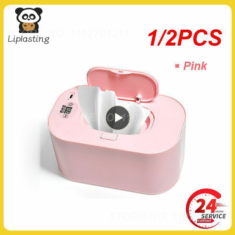 Dispenser penghangat bayi 1/2 buah, pemanas tisu basah bayi dengan tampilan Digital kapasitas besar, Dispenser hangat bertenaga USB suhu dapat disesuaikan