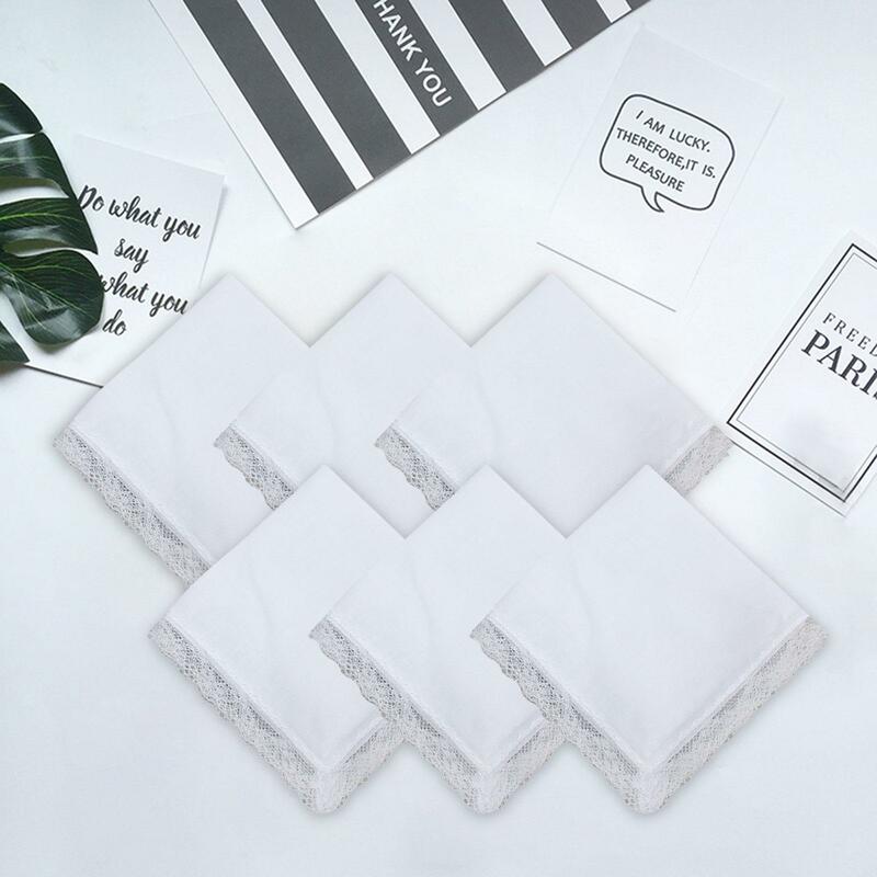 6 pezzi fazzoletti bianchi in puro cotone artigianato fai da te ha bisogno di fazzoletti quadrati tascabili lavabili per bambini uomo Unisex Lady Celebration