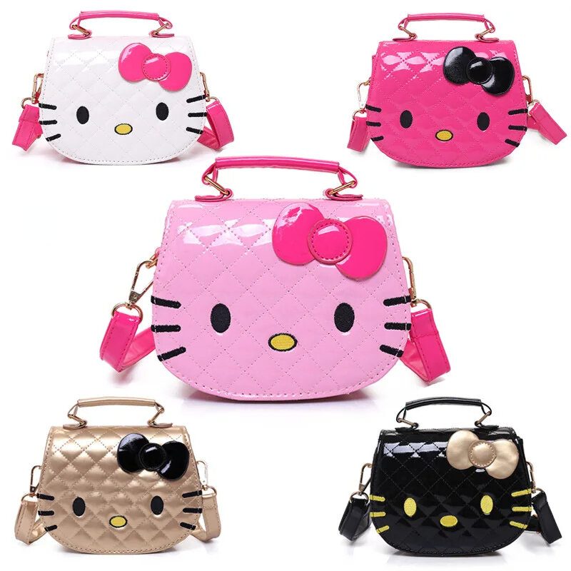 MINISO-Hello Kitty Girls Initiated Bags, Sanurgente Cartoon Messenger Bag, Sac à main Anime étanche, Cadeaux mignons, Mode pour enfants, 2024