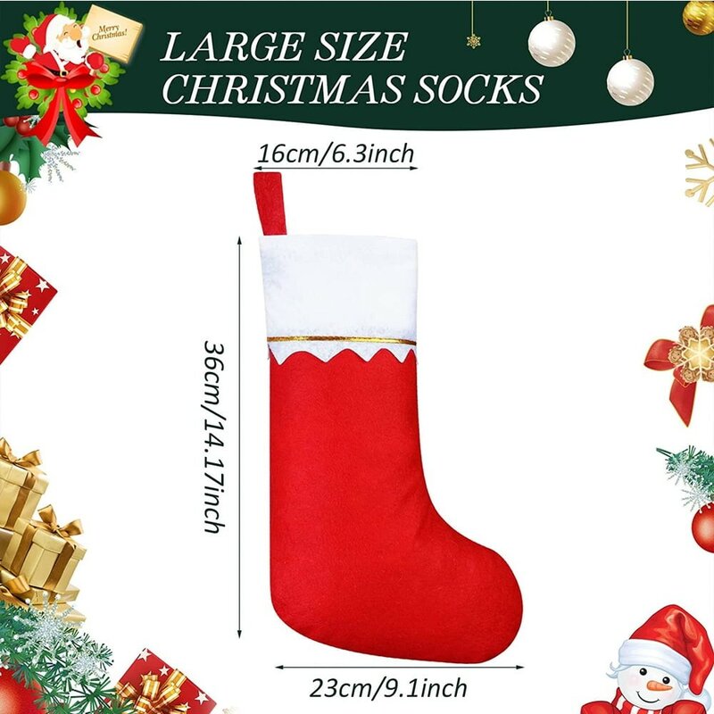 Merry Christmas Socks Plush Tree Hanging Gift Candy Large Socks Decoration For Room Decor Dressing Table Bedroom Bathroom
