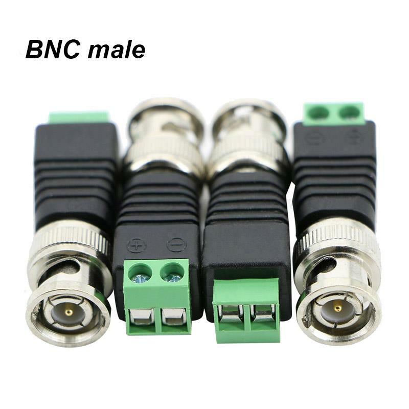 10pcs BNC Macho Conector UTP Vídeo Balun Plug Adapter para CCTV Vigilância Camera System