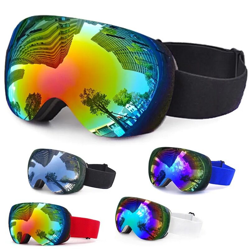 Lunettes de Ski d'hiver avec étui pour hommes et femmes, Double couche Anti-buée UV400, lunettes de Snowboard pour moto, Ski, sport de neige
