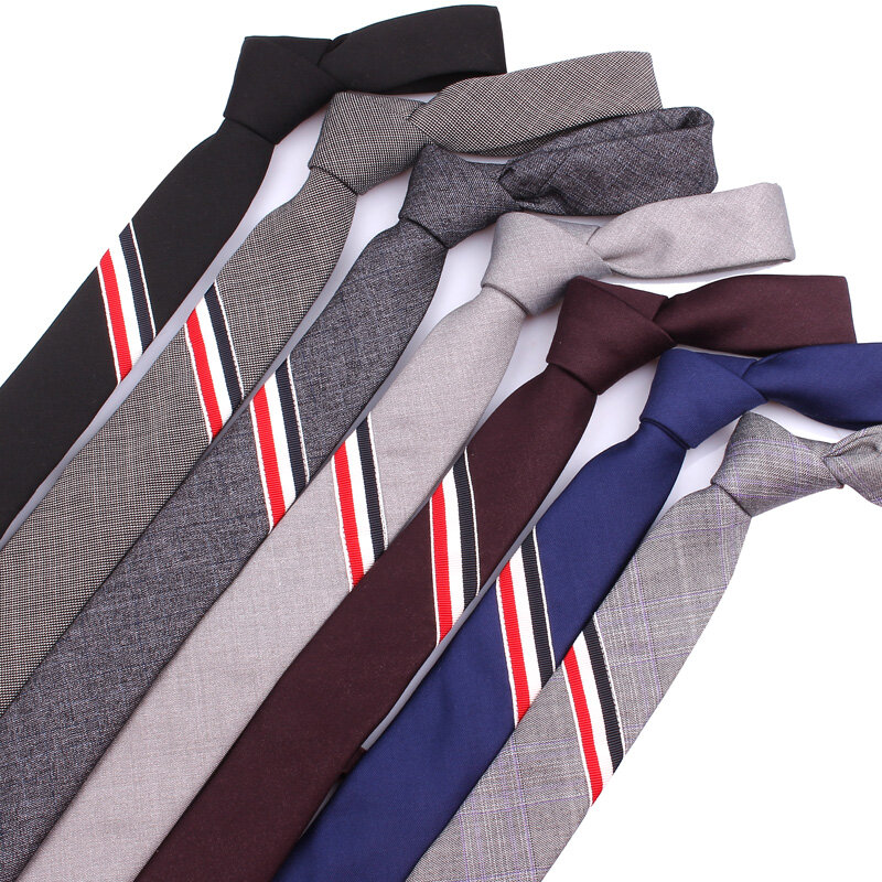 Corbatas de 5cm de ancho para hombre, Corbatas sólidas de moda, trajes delgados, corbata de cuello y pajarita