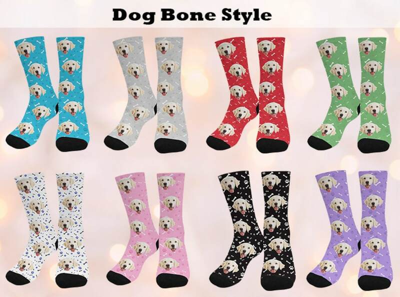 Носки для домашних животных на заказ, персонализированные носки с изображением милой собаки, кота, дизайнерские Носки с рисунком костей, носки с забавным лицом, подарок для любого любимого животного