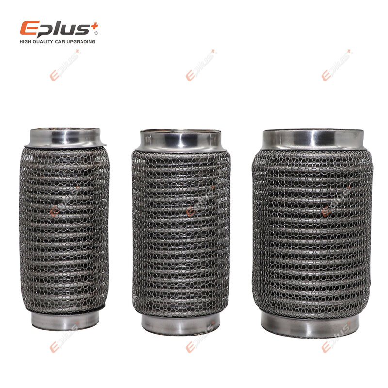 EPLUS tubo di scarico per auto collegamento flessibile telescopico soffietto in rete d'acciaio connettore per tubo silenziatore in acciaio inossidabile saldato universale