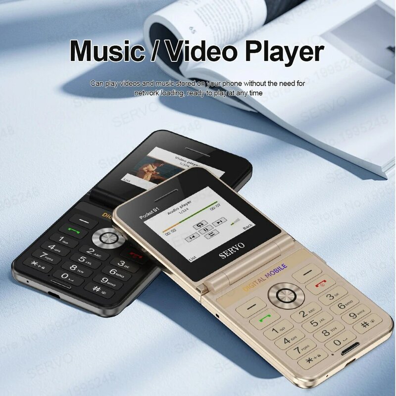 SERVO Pocket S1 nuovo stile Flip cellulare 4 SIM card 2G GSM 2.4 ''torcia schermo Auto Call Record Magic Voice Fold Phone Gifts