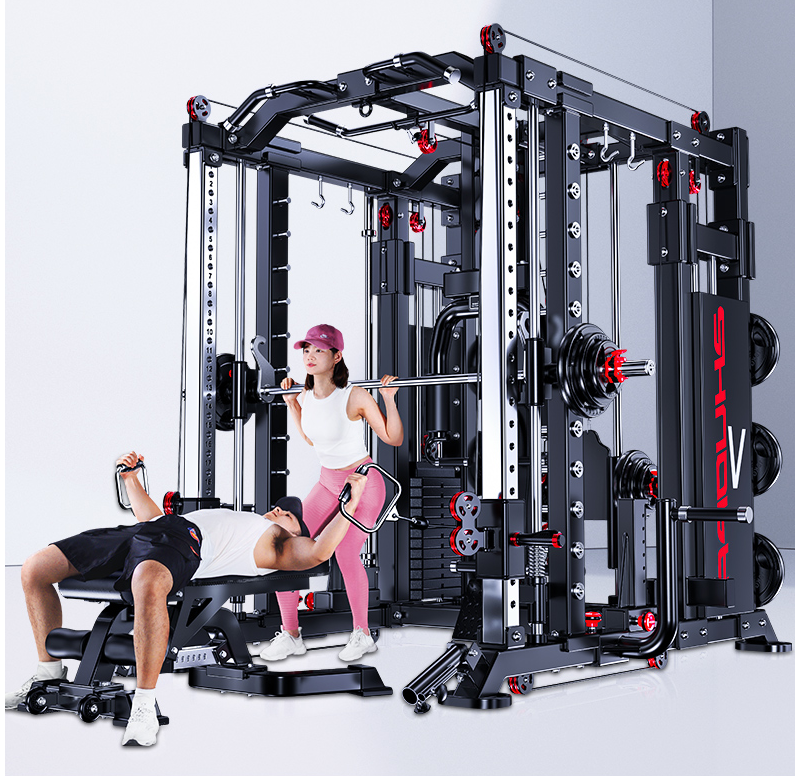 Portique multifonction Smith Machine, équipement de fitness à domicile, combinaison d'un ensemble, équipement d'entraînement complet