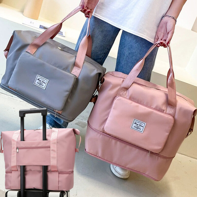 Large Capacity Waterproof Luggage Tote Handbag Folding Travel Bags Travel Duffle Bag Gym Yoga Storage Shoulder Bag For Women Men