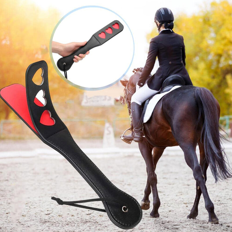 Horse Crop PU Leather Soft Handle Riding Paddle Outside Game Play Reusable Racing Horses Training Practice Tools Accessories
