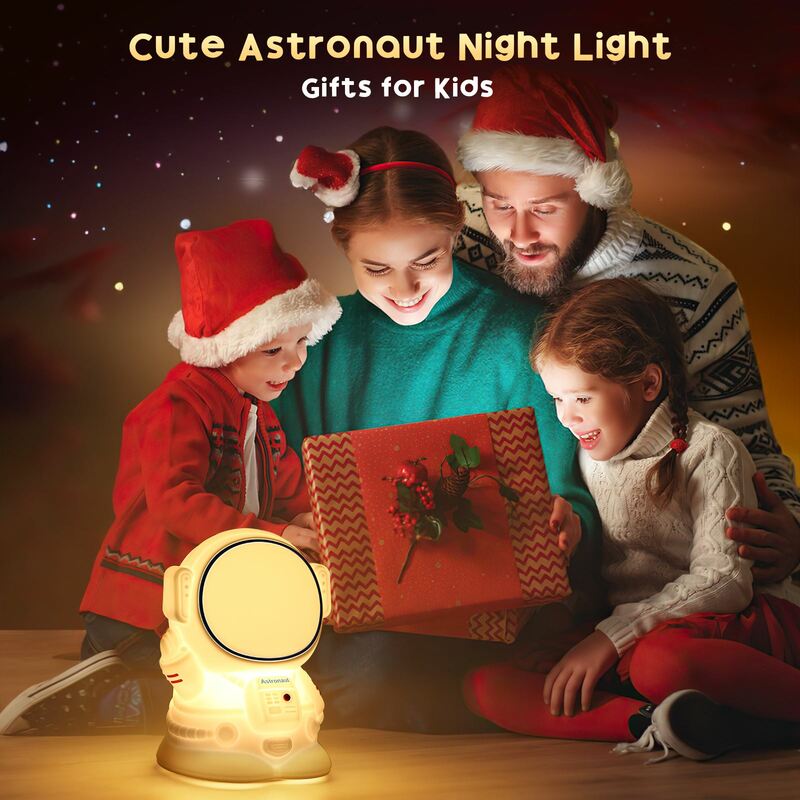 Czujnik nocnej światło dotykowy astronauty z możliwością ładowania toaleta wc światła nocnego z możliwością przyciemniania pokoju dziecięcego LED lampka nocna prezent na Boże Narodzenie