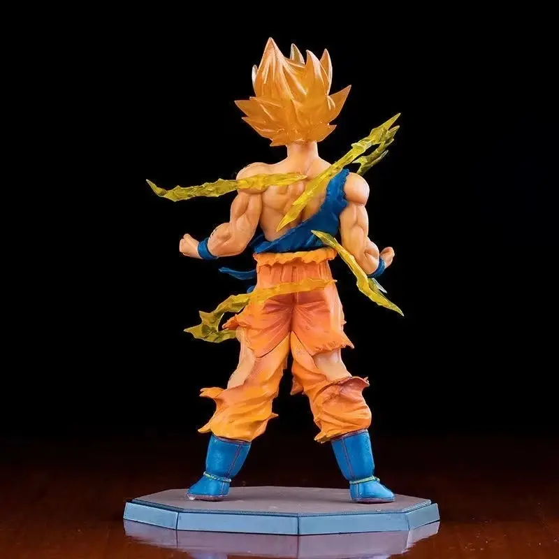 Anime 16cm syn Goku figurka Super Saiyan Anime Dragon Ball Goku DBZ Model postaci prezenty kolekcjonerskie figurki dla dzieci