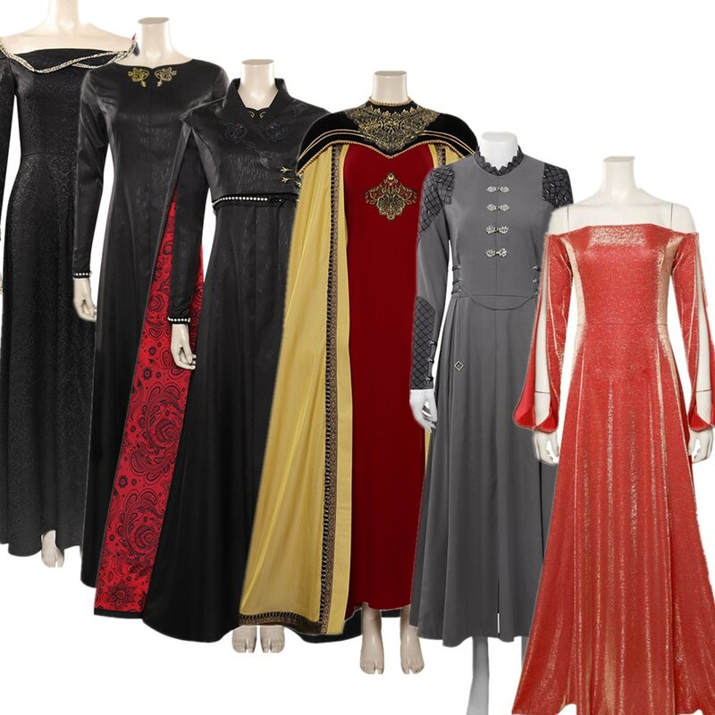 Женское платье Rhaenyra для косплея с короной, Женский костюм принцессы на Хэллоуин, накидка, ТВ, дракон, фантазия, яркий костюм