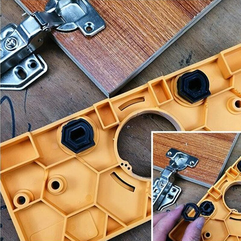 Carpintaria Dobradiça Buraco Jig Drill Guide Set, Armário para Gabinete, Instalação de porta, 35mm