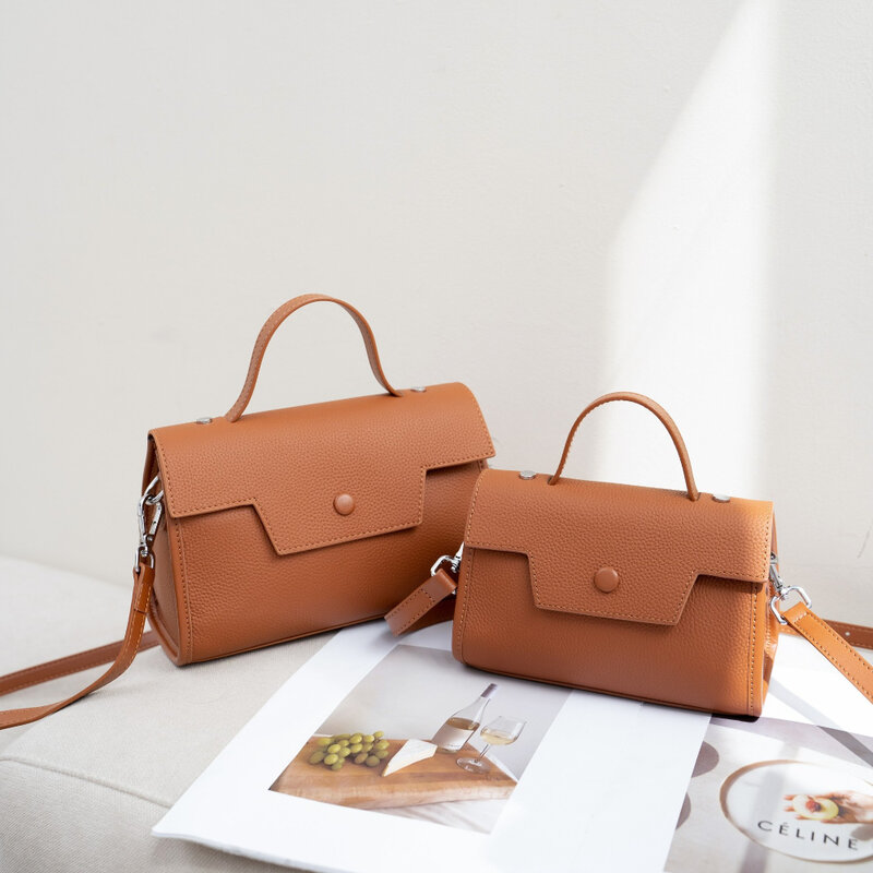New Top Layer Cowhide Shoulder Bag Retro Fashion Messenger Crossbody Bag Leather High-grade Handbag