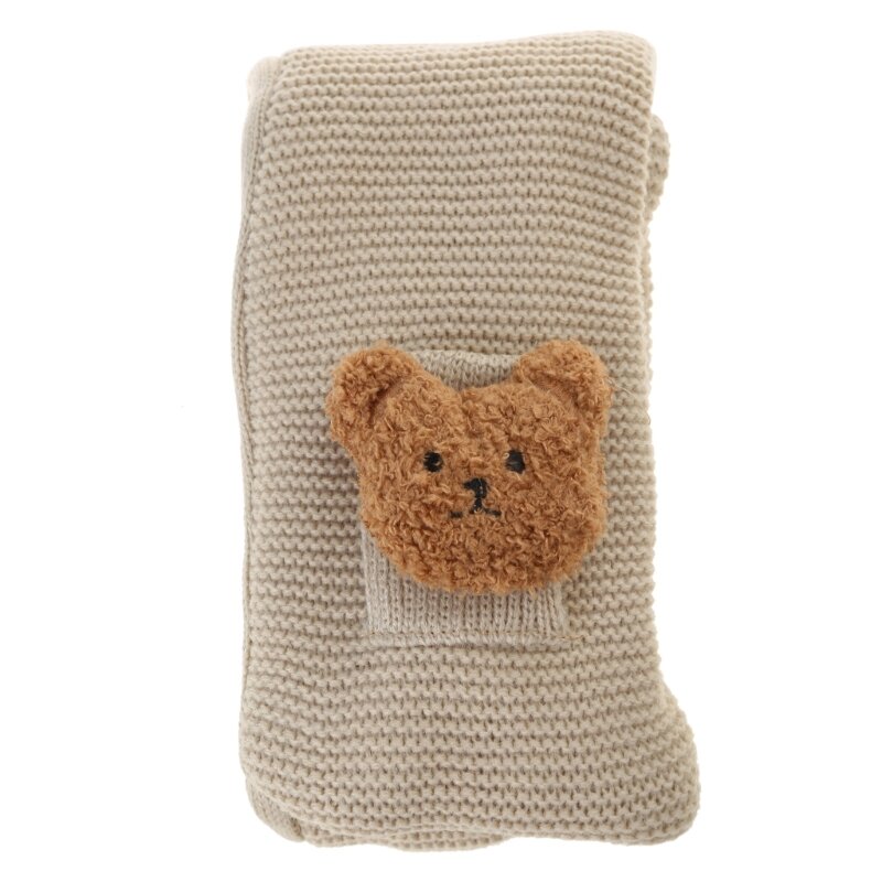 Calde sciarpe invernali Sciarpa per bambini Morbida lana addensata Copri collo Fazzoletto Sciarpa per orso carino all'aperto per