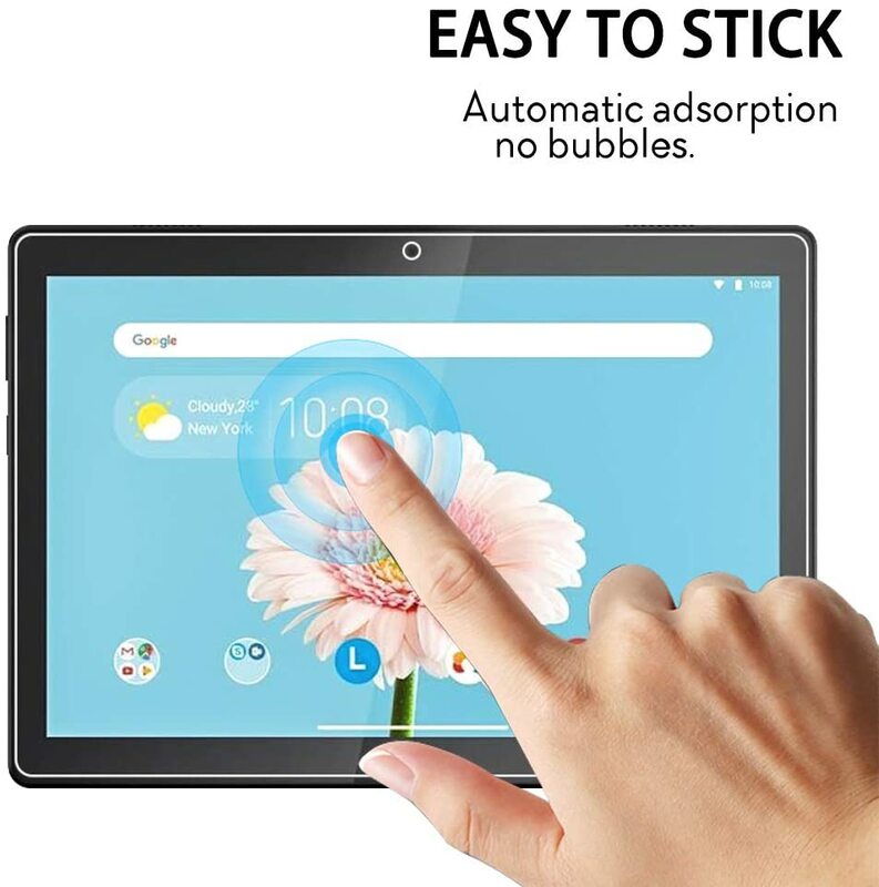 Protetor de tela de vidro temperado para tablet, 2 peças capa para lenovo tab m10/visual 10.1, tela de cobertura total