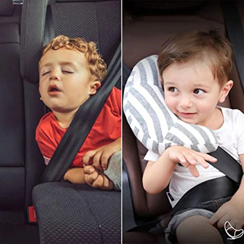 เด็กหมอนไมโครไฟเบอร์คอสนับสนุนหมอนพักศีรษะ Pad รถเด็กความปลอดภัยที่นั่งเข็มขัดหมอนสำหรับนอนเด็ก Safety Headband
