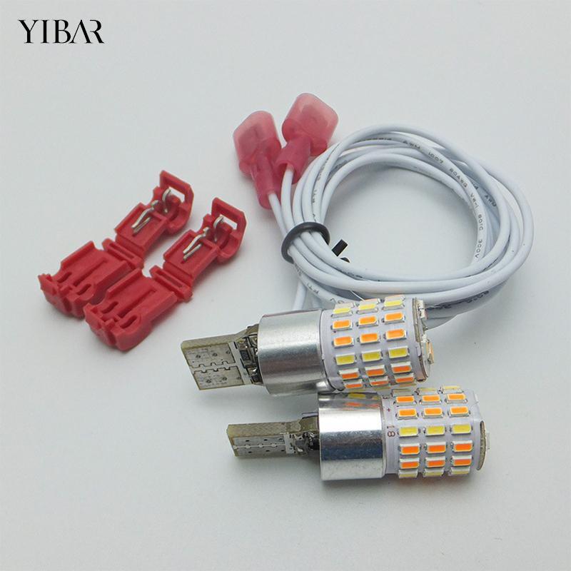 Car Motorcycle LED Dual Mode T10 Signal Turn Light/Park Light Amber-white Color