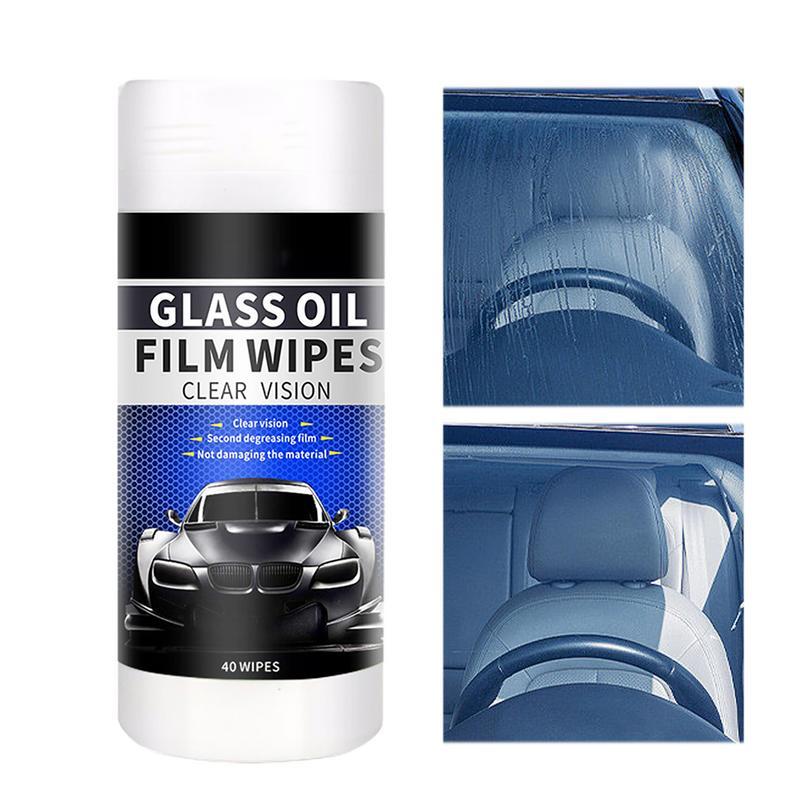ฟิล์มเช็ดทำความสะอาดกระจกรถยนต์น้ำยาทำความสะอาดที่บังแดดหน้ารถยนต์ฟิล์มกระจกรถยนต์40ชิ้น