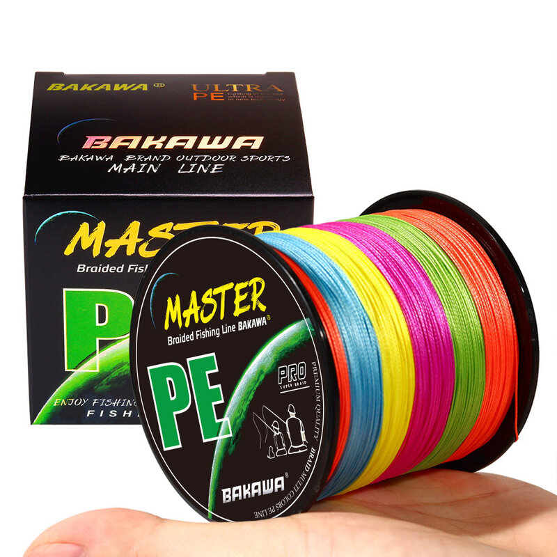 BAKAWA Japan 4X 4 Strands Braided Fishing Line 300M 500M 1000M 100M Multifilament PE Wire Fly Sea Saltwater Weave Extreme Pesca