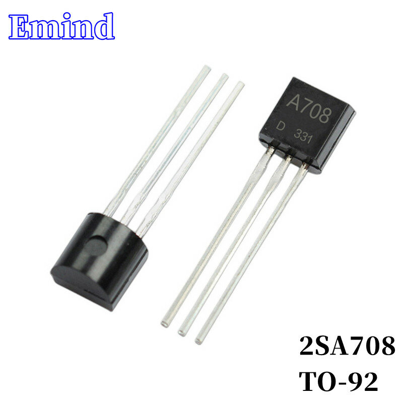 Transistor bipolar 60v/700ma do amplificador de 100 pces 2sa708 a708 dip para-92 tipo
