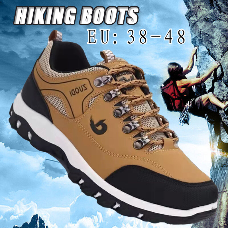 Sepatu Hiking Luar Ruangan Besar 38-48 Pria Baru, Mendaki Gunung, Berkemah, Lari, Sepatu Jogging, Tahan Air dan Antiselip