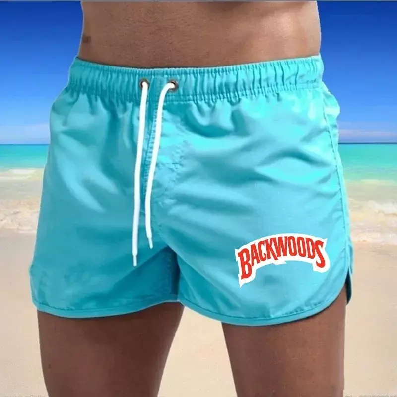 Bañador de playa para hombre, pantalones de gimnasio de secado rápido, transpirables, con cordón, a la moda, informales, 2024