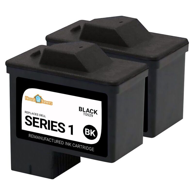 2pk per cartucce d'inchiostro Dell Series 1 Black T0529 per stampante All-in-One 720
