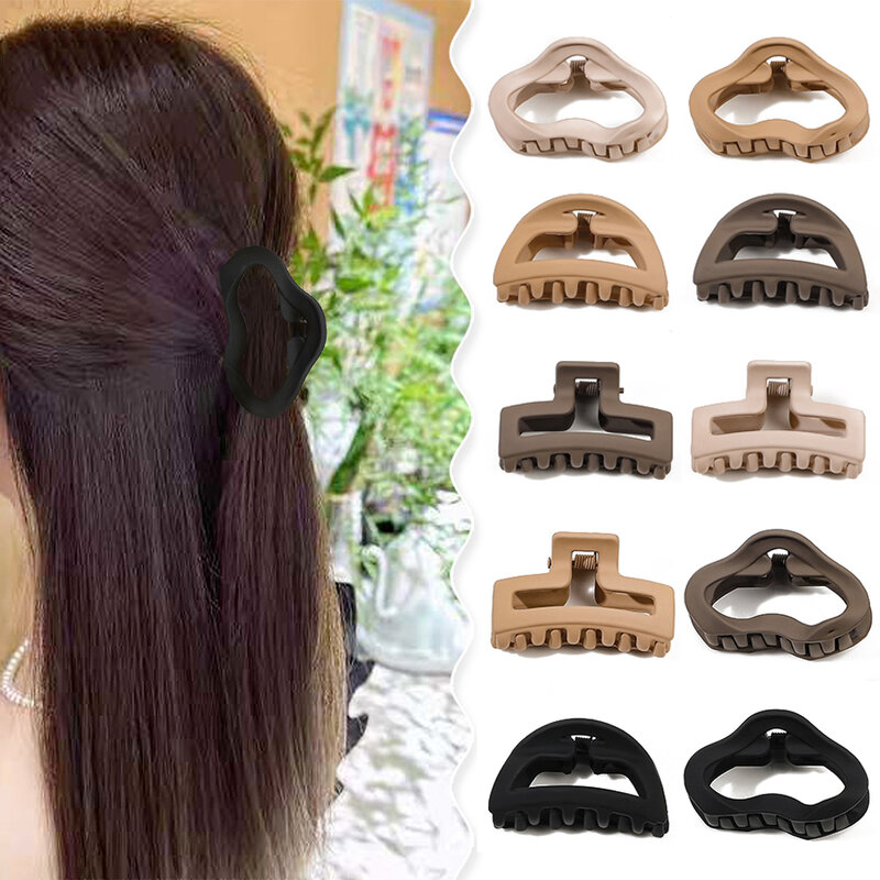 Korean Hair Clips For Women Matte Frosted Small Hair Claws Chic Headwear Hairpin Crab Barrette Little Shark Clip Girl Hair Decor