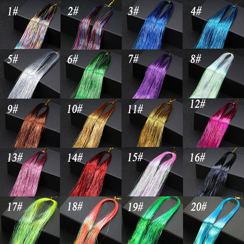 Блестящие блестящие женские шикарные украшения для плетения головных уборов, шиньоны из шелка, 120 нитей/Сумка