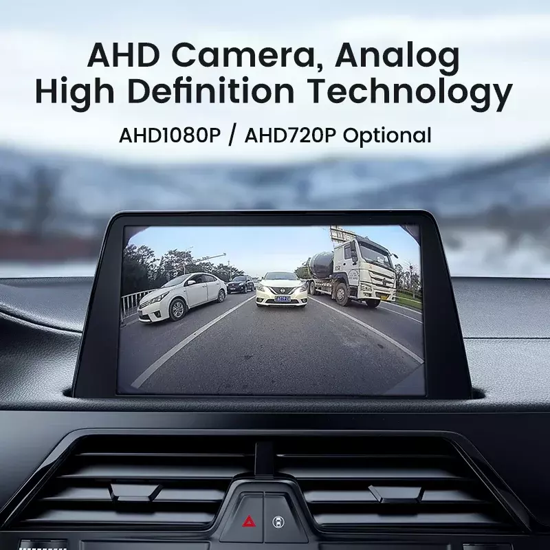 Cámara de visión trasera para coche AHD CVBS, 1080P, Full HD, imagen de marcha atrás, gran angular de 170 °, visión nocturna, ojo de pez