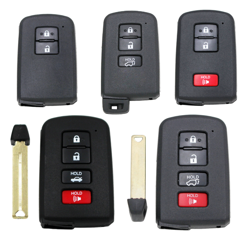 Casing Cangkang Kunci Jarak Jauh Pintar Tombol 2/3/4 Kualitas Baik untuk Toyota Avalon Camry RAV4 2012-2015 dengan Memasukkan Kunci