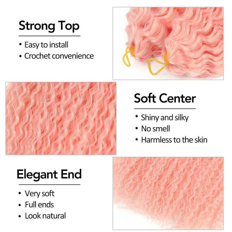 Extensiones de Cabello sintético Afro rizado para mujer, pelo trenzado de ganchillo largo de 30 pulgadas, 120 gramos, color rosa y morado