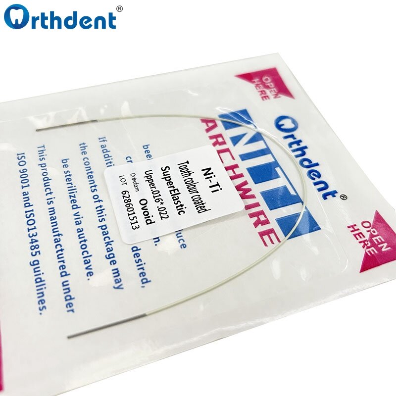 10 упаковок, Стоматологическая Ортодонтическая Проволока с белым покрытием Niti Archwire Ovoid, круглая/прямоугольная форма, материал для стоматолога