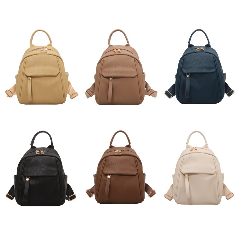 Fashion Women Backpack Soft PU Leather Backpacks Female Small School Bag Bookbag