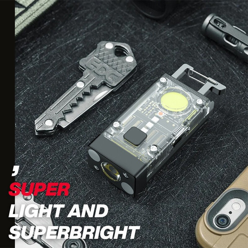 Mini multifunktion ale tragbare LED Cob Taschenlampe Schlüssel bund 800lm USB wiederauf ladbare Arbeits scheinwerfer Outdoor Angeln Camping Laterne