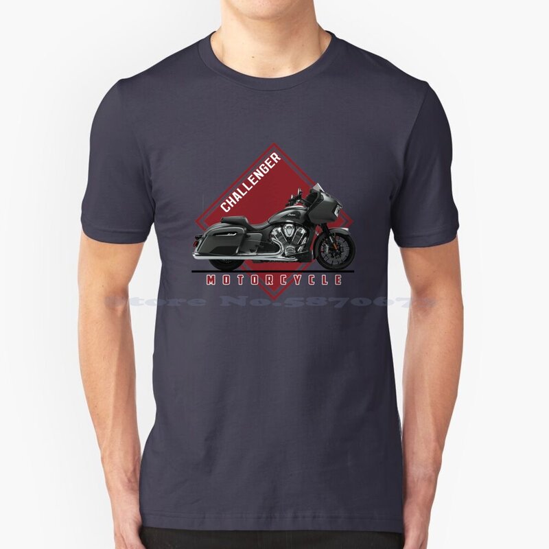 Custom Designer Motorfiets Van Uitdager T-Shirt 100% Katoen T-Shirt Uitdager Scout Bobber Twintig Scout Bobber Zestig Bikers