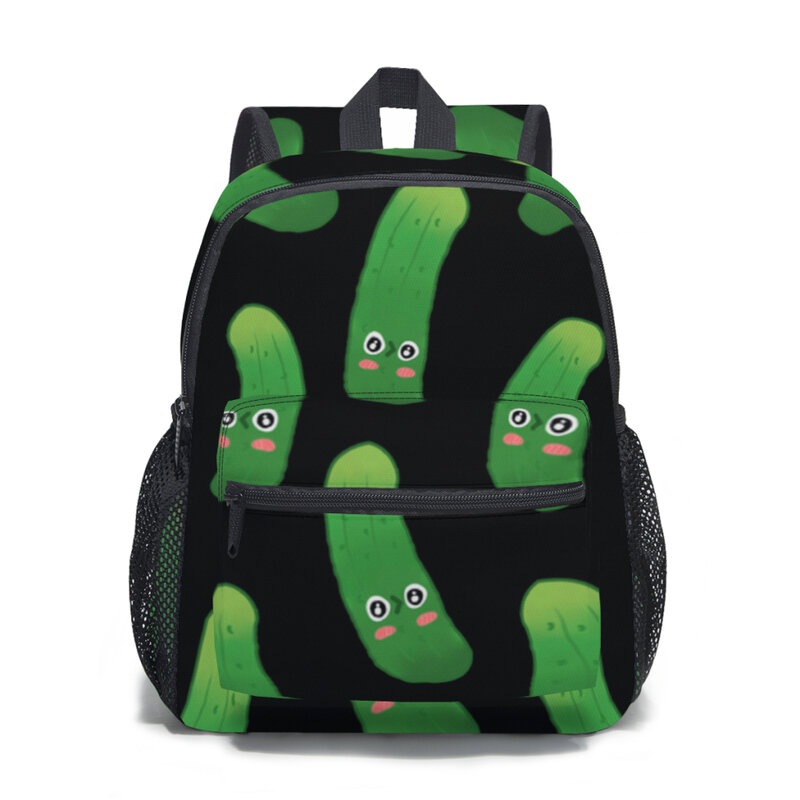 Cute Cucumber Print Backpack for Kids, Kindergarten Children Mochila School Bag