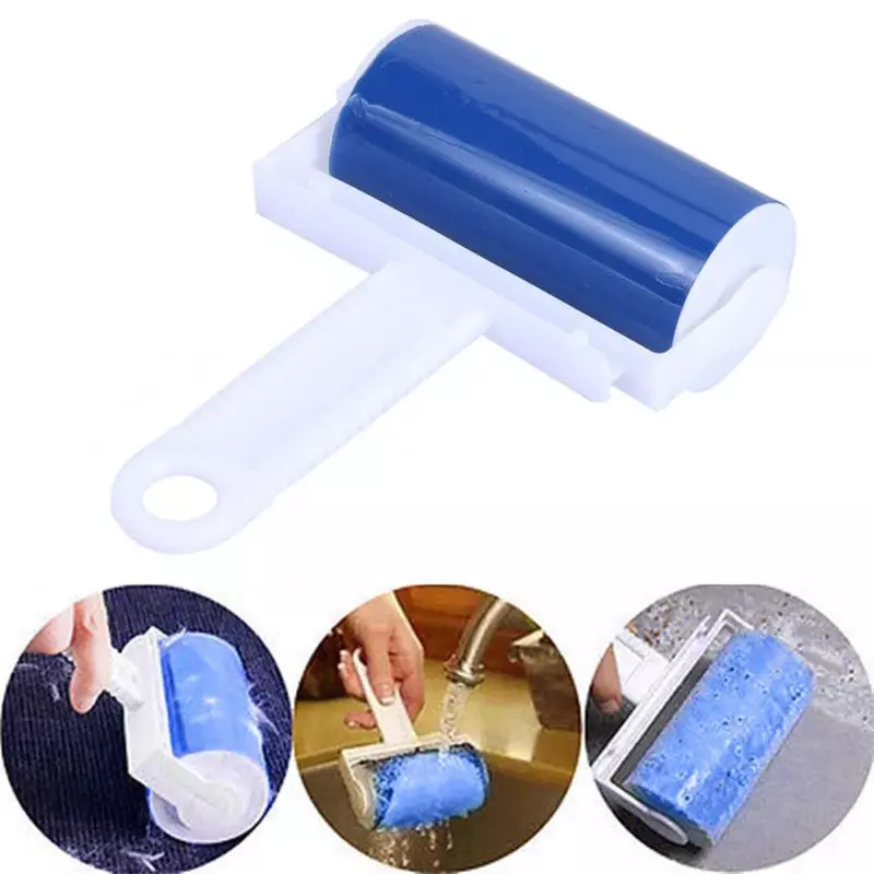 Rolo Reutilizável Lavável Limpador De Poeira Lint Sticking Roller Para Roupas Pet Fluff De Cabelo Limpeza Doméstica Poeira Limpador Ferramentas