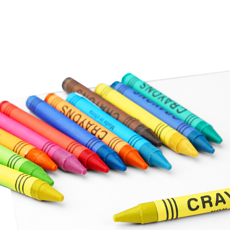 6-8 warna krayon bulat tidak beracun tongkat sikat lukisan minyak Set seni alat tulis sekolah perlengkapan anak