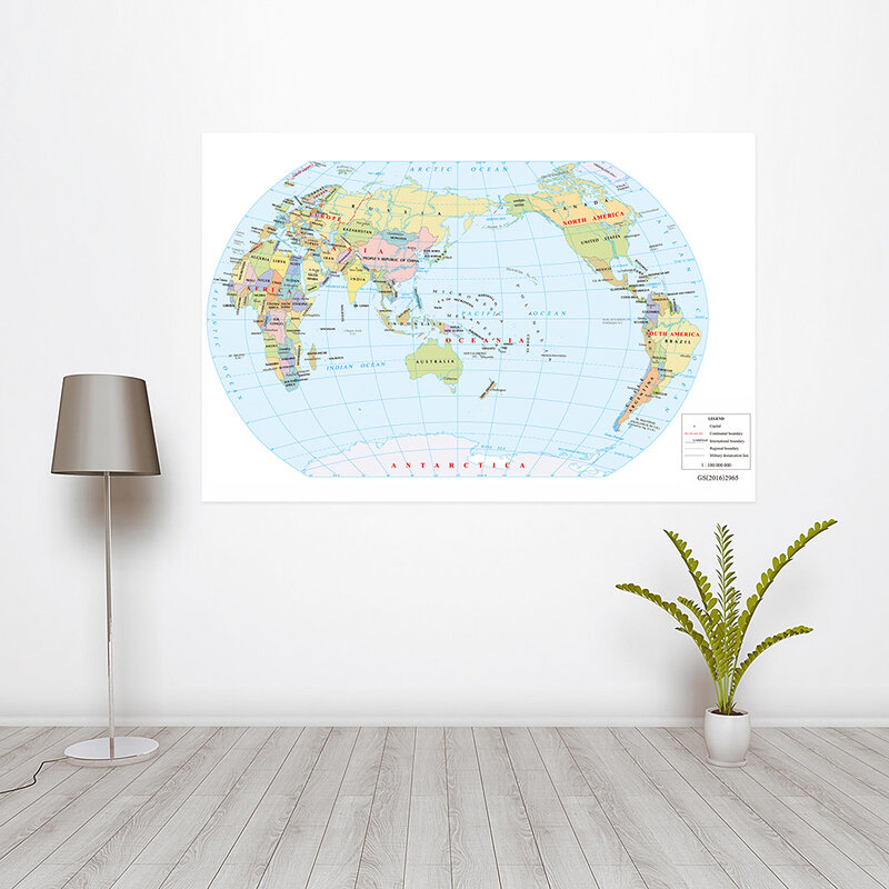 Die Welt Karte 59*42cm Leinwand Malerei Wand Kunst Poster Unframed Prints Zimmer Wohnkultur Büro Unterricht liefert