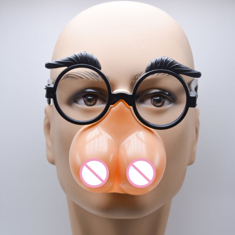 Grappige Erotische Borstbril Bar Ktv Vrijgezellenfeest Rekwisieten Vervalsen De Hele Persoon Vrouwelijke Bril Plastics
