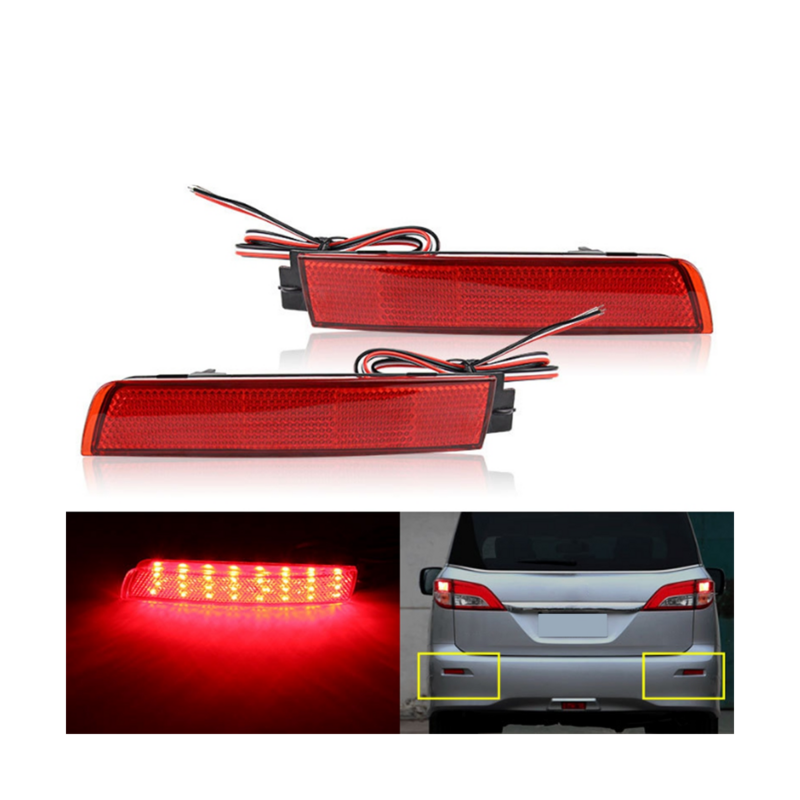 ไฟเบรคท้ายรถ LED bemper belakang เลนส์สีแดงสำหรับ Nissan juke/murano/infiniti FX35 FX37 FX50