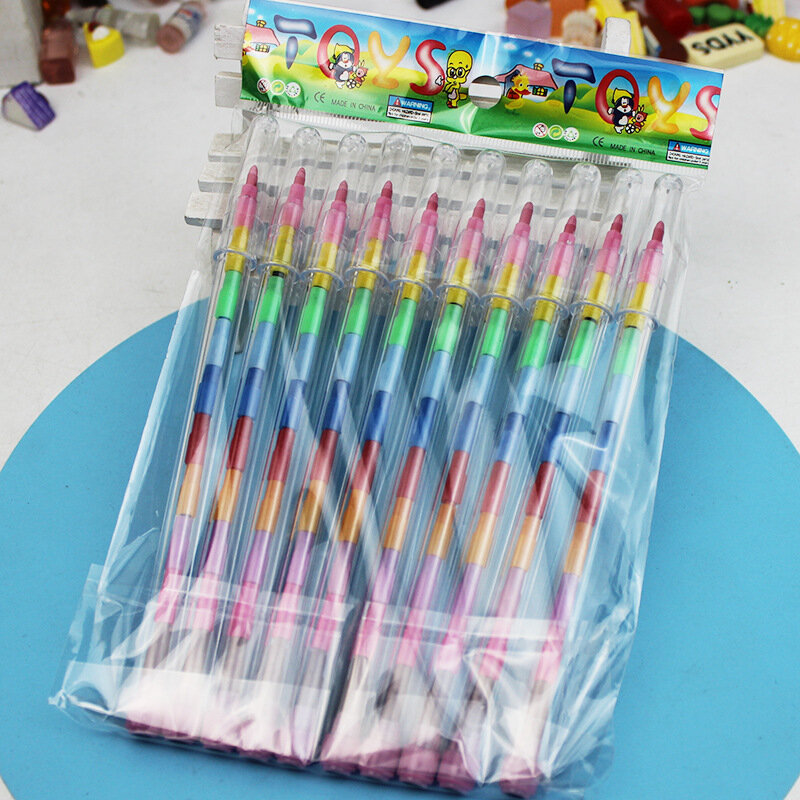 10Pc 11 Colors Graffiti Block Crayon Rainbow Painting Pen for Kids Birthday Party Favors School Rewards Goodie Bag Pinata Filler