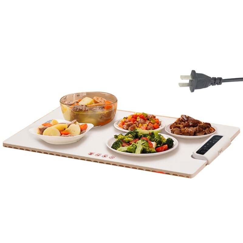 Hot Plate Listrik Serbaguna Baki Pemanas Listrik Bahan Silikon Hot Plate Listrik Rumah Tangga untuk Pesta Makan Malam 95AC