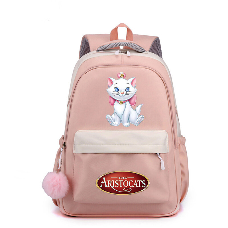 Disney-mochilas escolares de Los Aristogatos Marie Cat para niños y adolescentes, Mochila Popular de alta capacidad, Mochila de viaje bonita